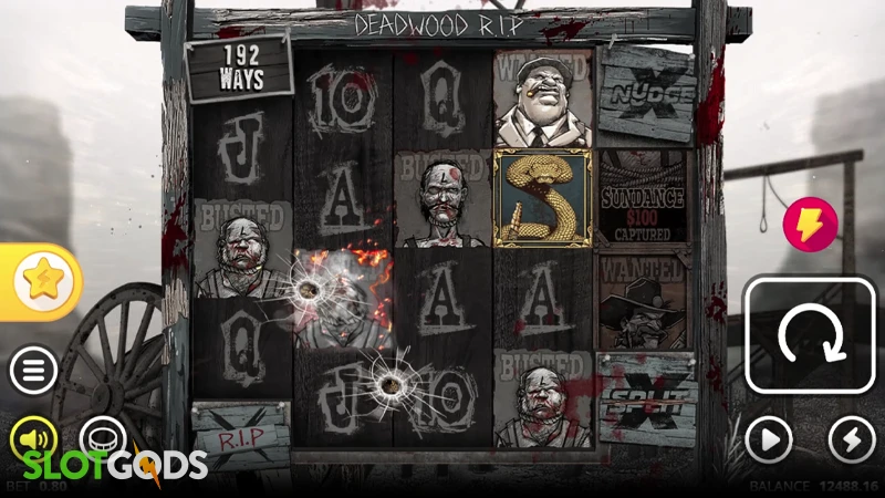 A screenshot of Deadwood RIP slot gameplay
