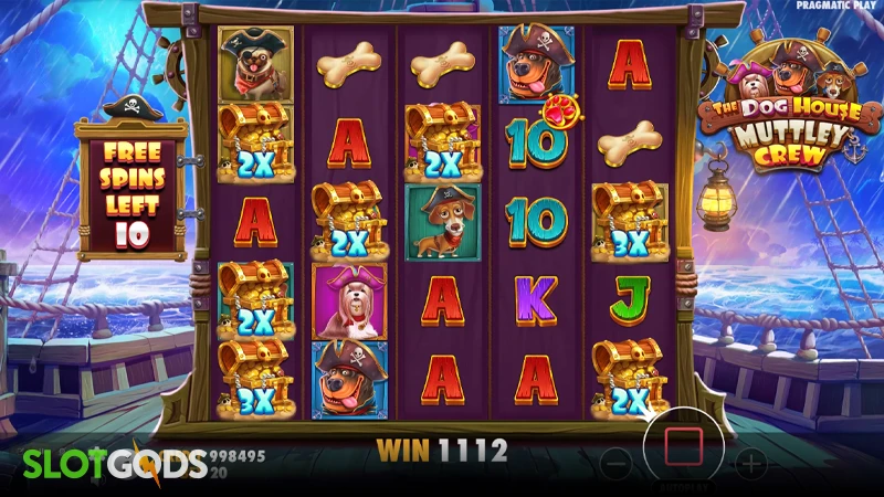 A screenshot of The Dog House Muttley Crew slot free spins gameplay