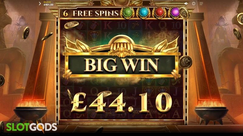 A screenshot of a big win in Egypt Clusterbuster slot