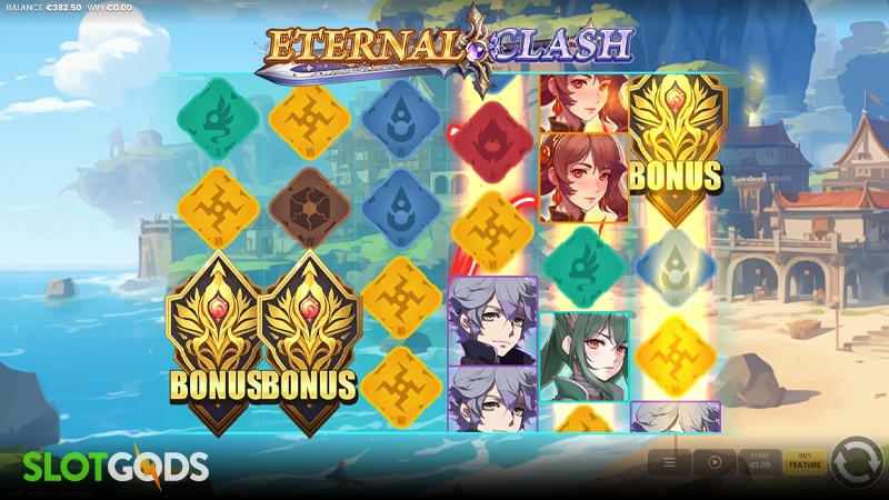 A screenshot of Eternal Clash slot gameplay