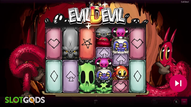 A screenshot of Evil Devil slot gameplay