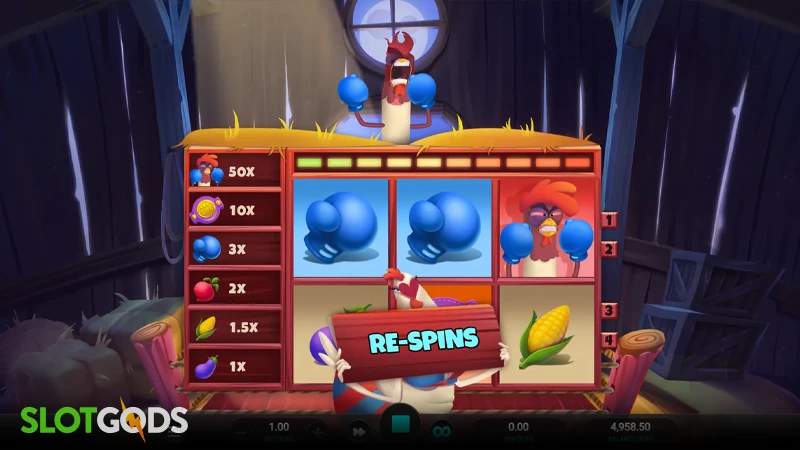 A screenshot of Feather Fury slot feature gameplay