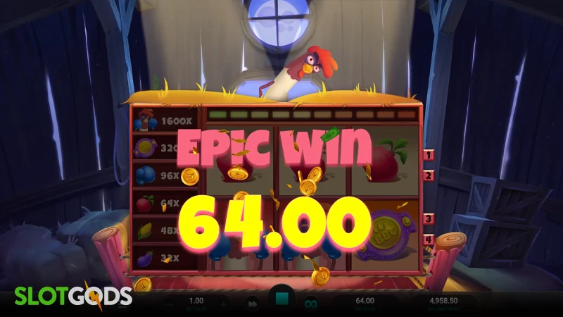 A screenshot of a big win in Feather Fury slot