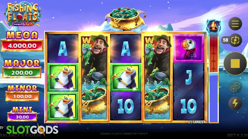 A screenshot of Fishing Floats slot gameplay