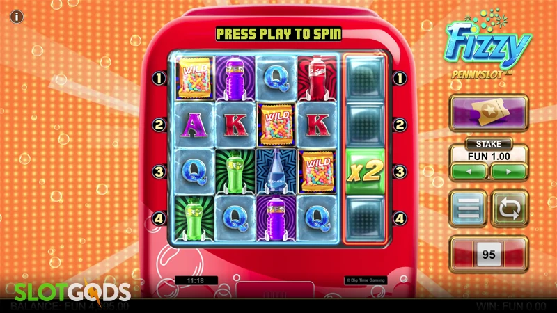 A screenshot of Fizzy Pennyslot gameplay