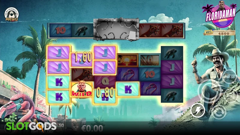 A screenshot of Floridaman slot gameplay