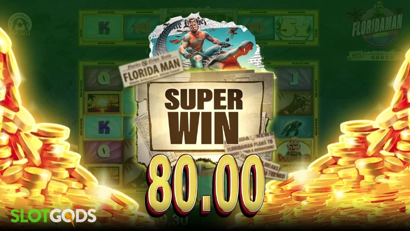 A screenshot of a big win in Floridaman slot