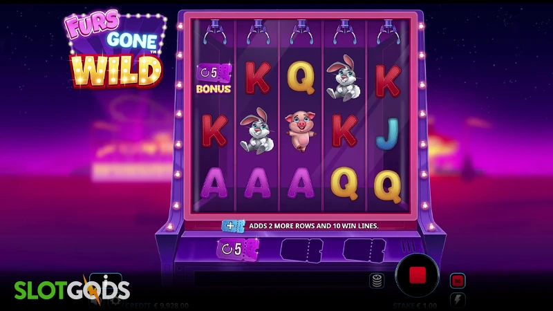 A screenshot of Furs Gone Wild slot gameplay