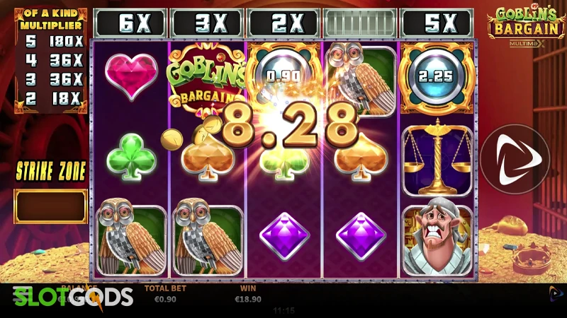 A screenshot of a win in Goblin's Bargain Multimax slot