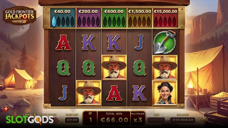 A screenshot of the free spins feature in Gold Frontier Jackpots slot