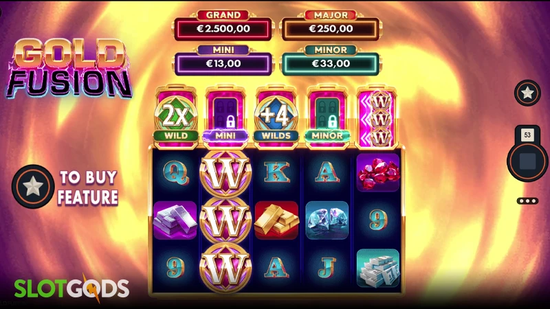 A screenshot of Gold Fusion slot gameplay