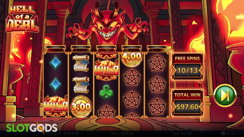 A screenshot of Hell of a Deal slot free spins