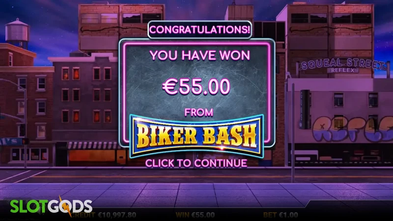 A screenshot of a big win in Hell's Hogs 2 slot