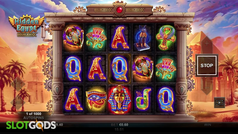 A screenshot of Hidden Egypt slot gameplay