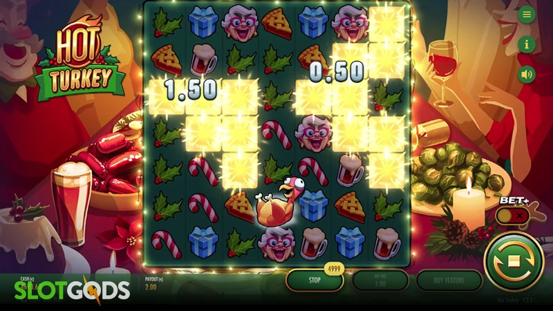 A screenshot of Hot Turkey slot gameplay