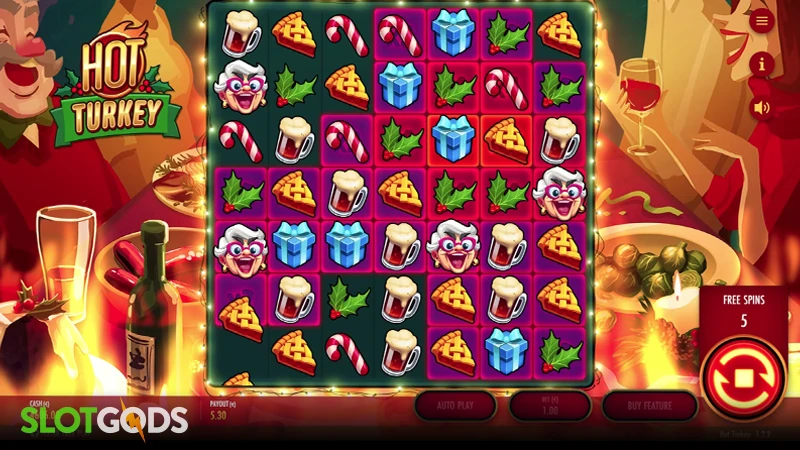 A screenshot of Hot Turkey slot free spins gameplay