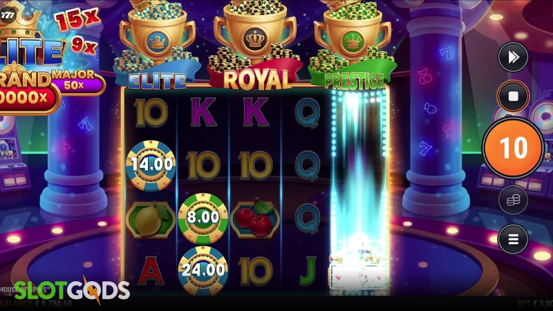 A screenshot of House of Spins slot gameplay