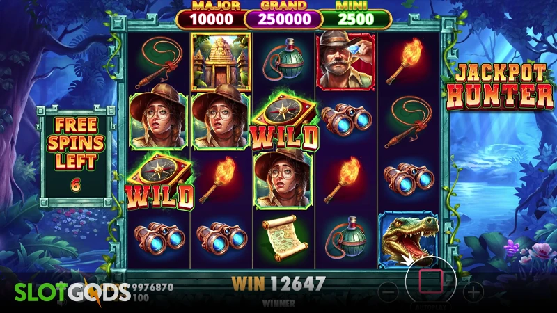 A screenshot of Jackpot Hunter slot free spins