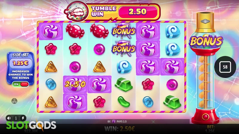 A screenshot of Jawbreaker slot gameplay