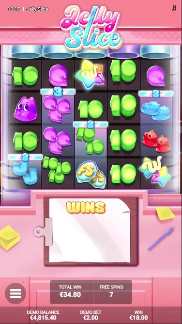 A screenshot of the bonus round in Jelly Slice slot