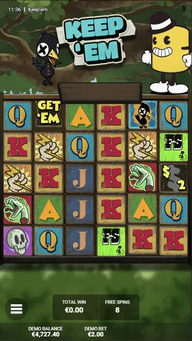 A gameplay screenshot of Keep Em's bonus round