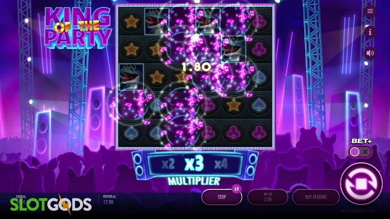 King of the party slot gameplay screenshot