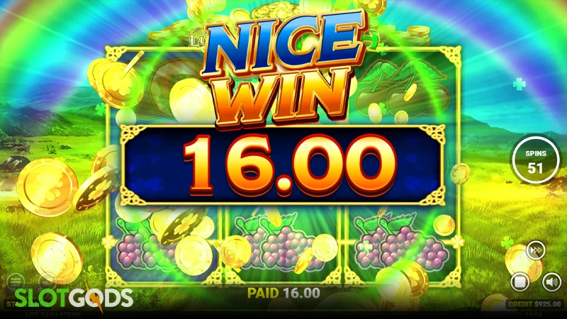 A screenshot of a decent win on Luck O' The Irish Cash Strike slot