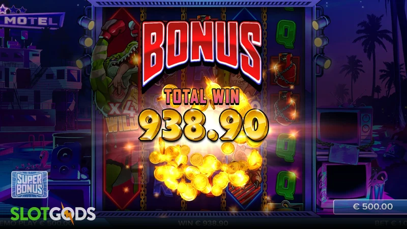 A screenshot of a big win on Man vs Gator slot