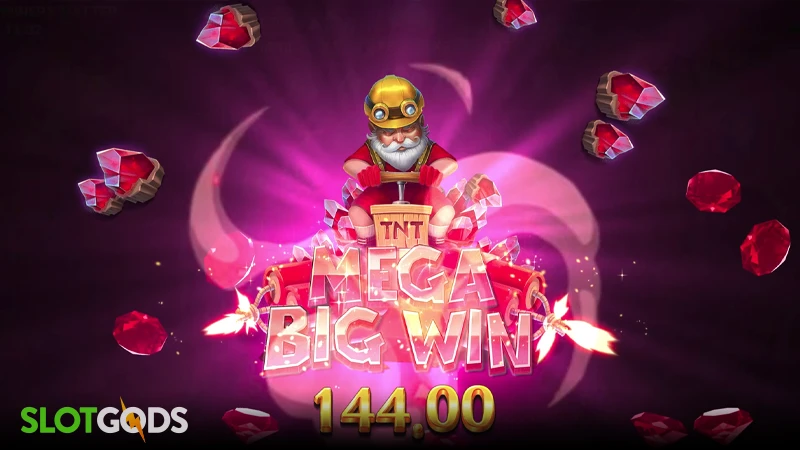 A screenshot of a big win in Miners Matter slot