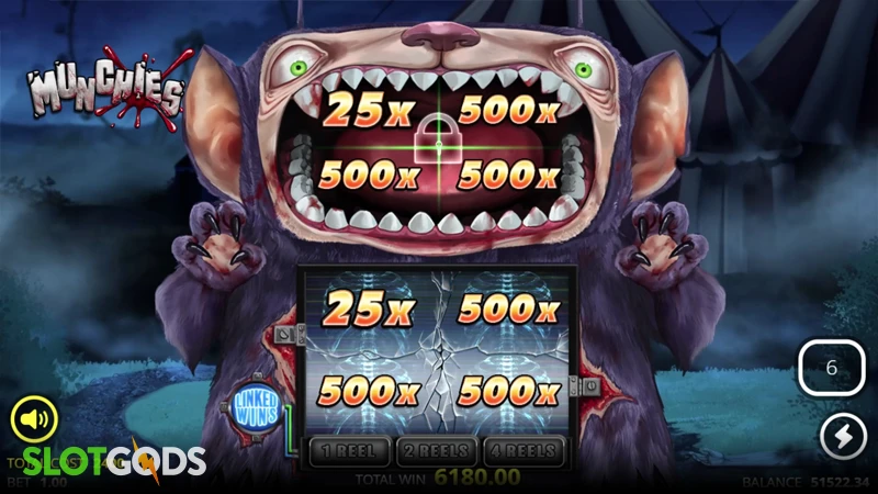 A screenshot of Munchies slot free spins gameplay