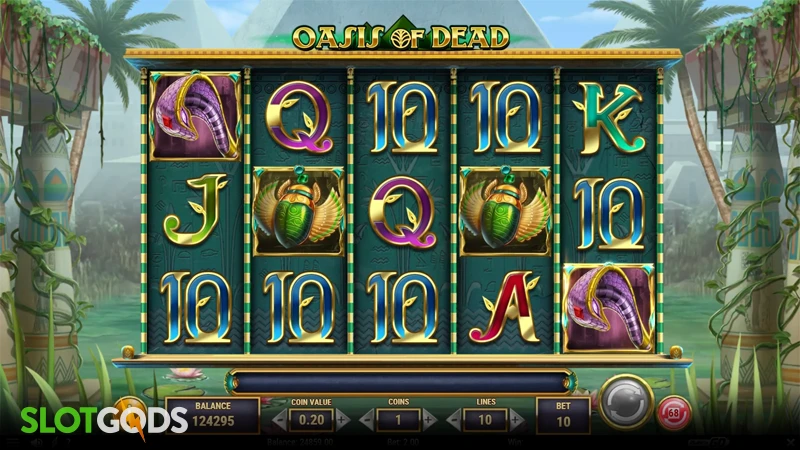 A screenshot of Oasis of Dead slot gameplay