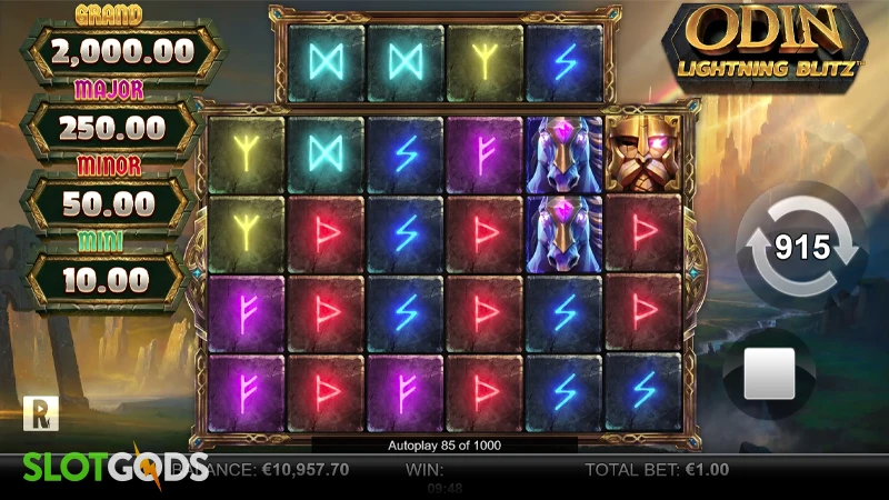 A screenshot of Odin Lightning Blitz gameplay