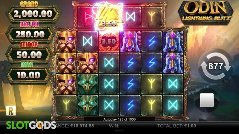 A screenshot of Odin Lightning Blitz collection gameplay