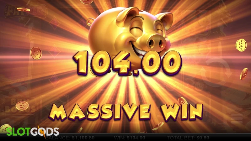 A screenshot of a big win in Pay Pig slot