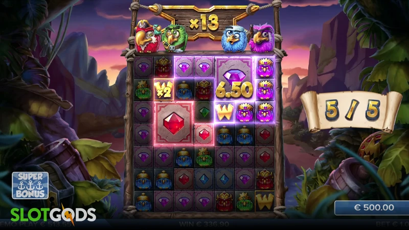 A screenshot of Pirots X slot super free spins gameplay