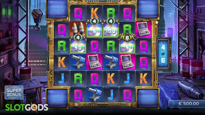 A screenshot of Pug Thugs of Nitropolis slot bonus round