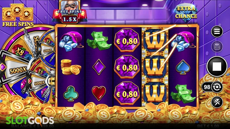 A screenshot of Sienna Steele slot gameplay