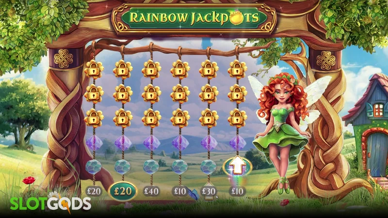 A screenshot of Rainbow Jackpots Megaways slot  fairy bonus