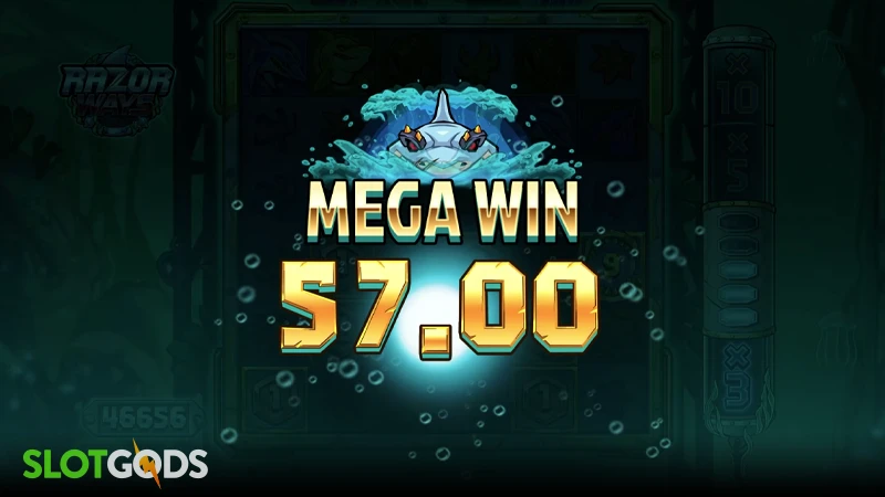 A screenshot of a mega win in Razor Ways slot