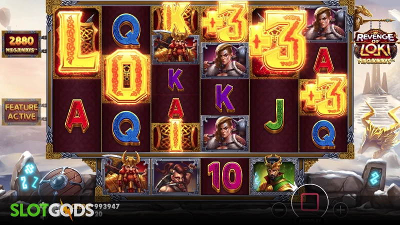 A gameplay screenshot of Revenge of Loki Slot