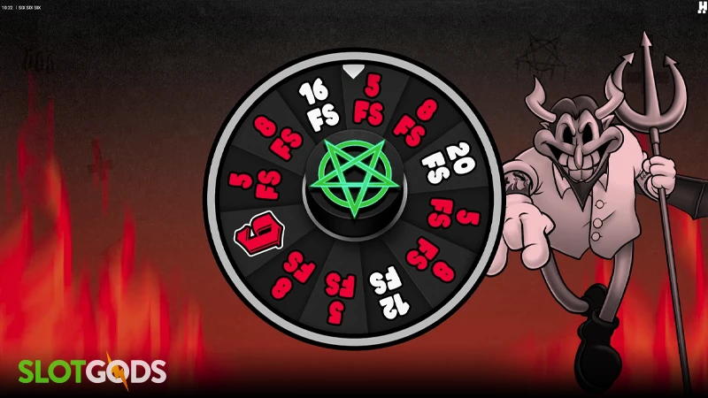 A screenshot of SixSixSix slot gamble wheel