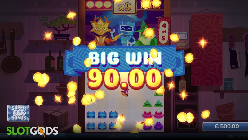 A screenshot of a big win in Slurpy slot