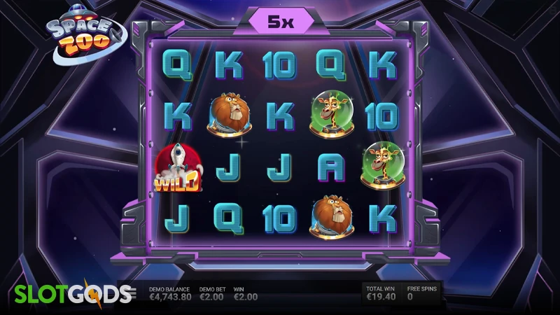 A screenshot of the bonus round in Space Zoo slot