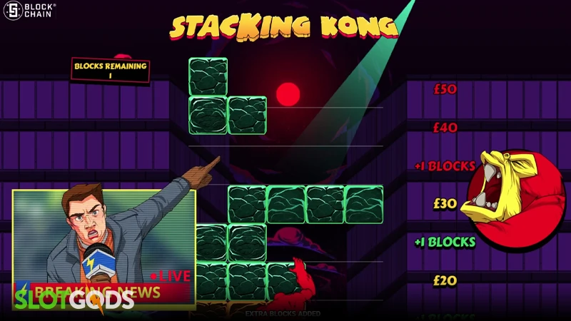 A screenshot of StackKING KONG slot further gameplay