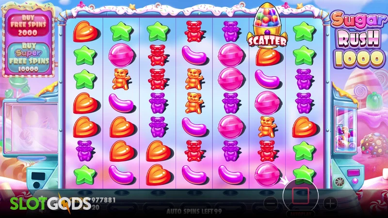 A screenshot of Sugar Rush 1000 slot gameplay