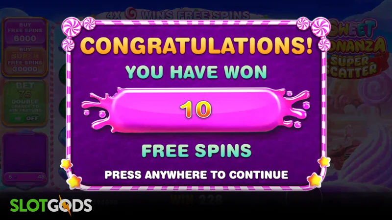 Sweet Bonanza Free Spins Screenshot