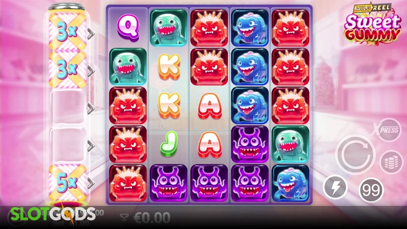 A screenshot of Sweet Gummy slot gameplay