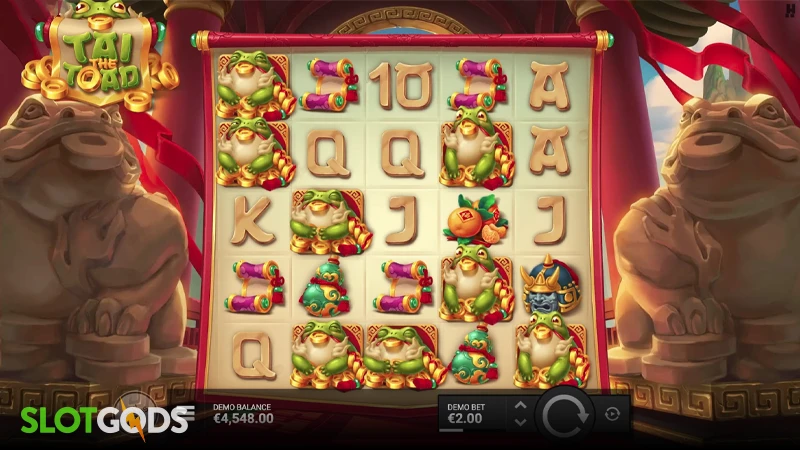 A screenshot of Tai the Toad slot gameplay