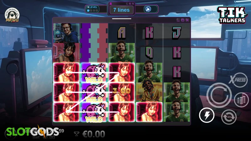 A screenshot of Tik Talkers slot gameplay