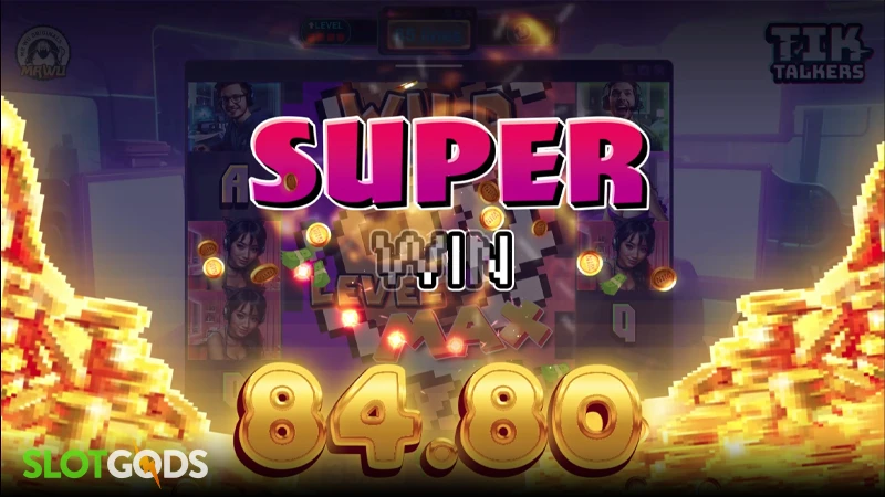 A screenshot of an epic win in Tik Talkers slot